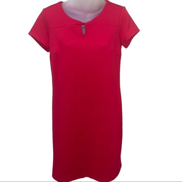 ‎Talbots Red Keyhole Sheath Dress - Petite - Picture 1 of 5